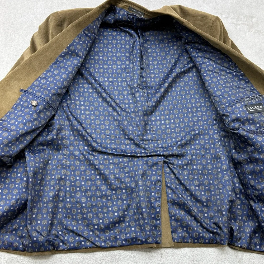 Lauren Ralph Lauren Blazer Mens 50L Brown Corduroy Elbow Patch Two Button Jacket